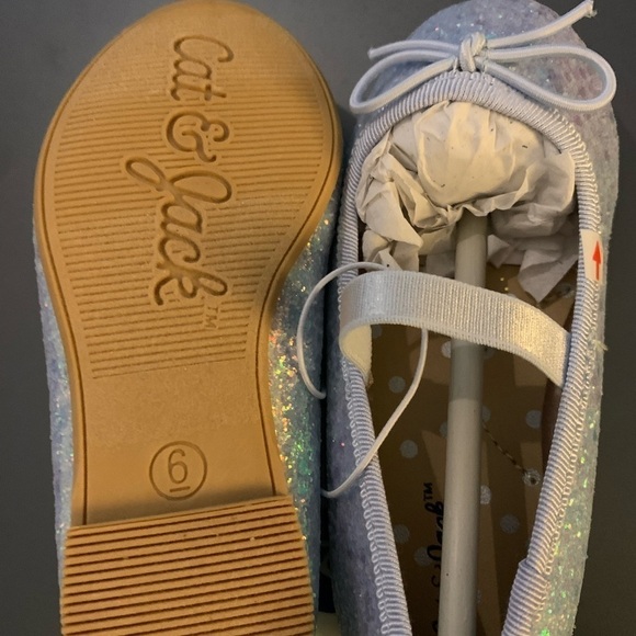 Cat & Jack Toddler Girls Lily Glitter Slip On Ballet Flats Purple Size 6 - Picture 12 of 12